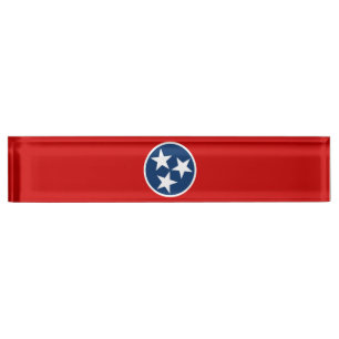 Porte-nom Drapeau d'état du Tennessee Bleu Blancs étoiles