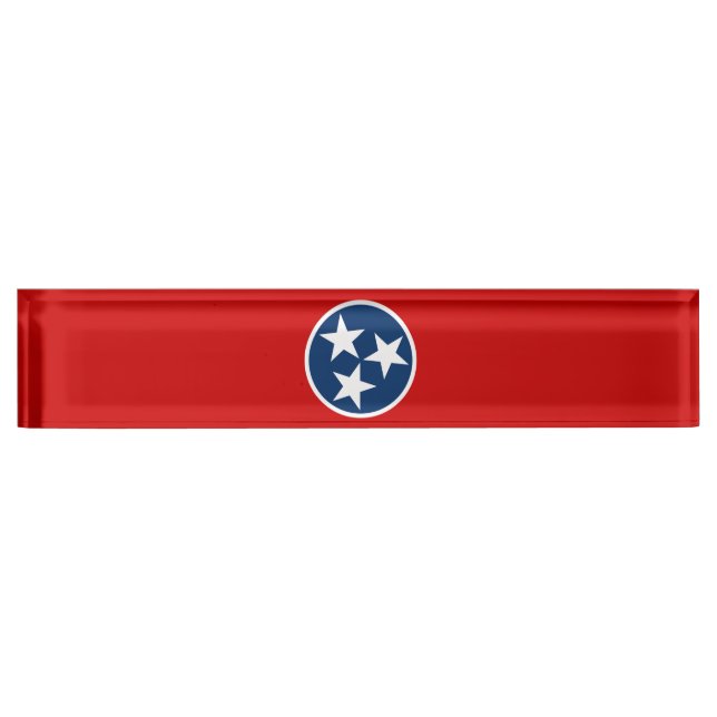 Porte-nom Drapeau d'état du Tennessee Bleu Blancs étoiles (Devant)