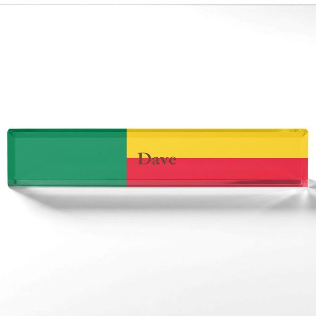 Porte-nom Drapeau du Bénin patriotique (Devant)