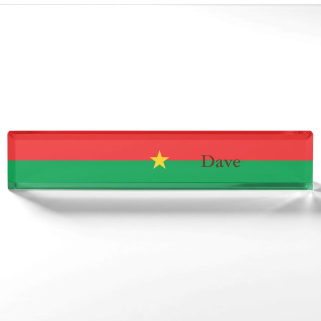 Porte-nom Drapeau du Burkina Faso patriotique (Devant)
