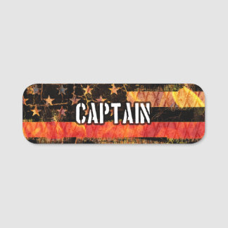 Porte-nom Drapeau du Capitaine Pompier