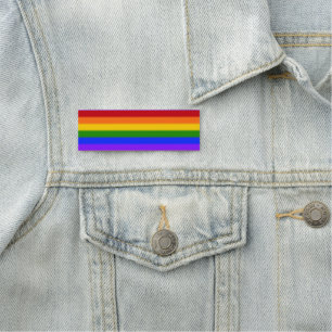 Porte-nom Drapeau Gay pride arc-en-ciel plat