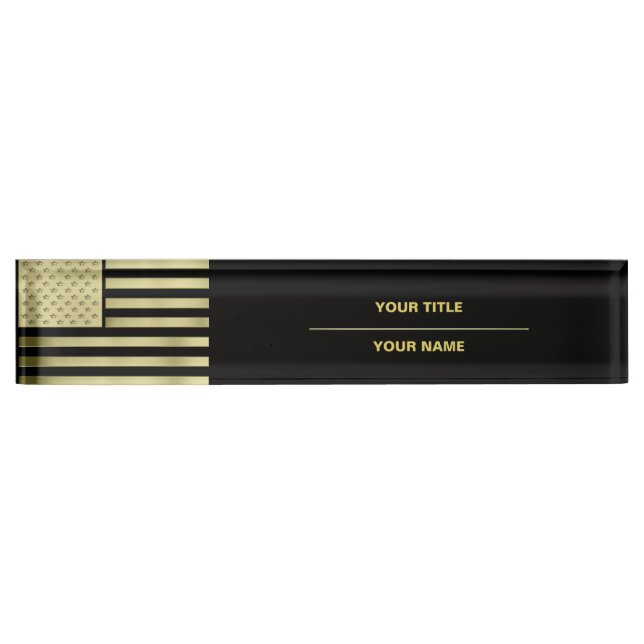 Porte-nom Drapeau Gold American (Devant)
