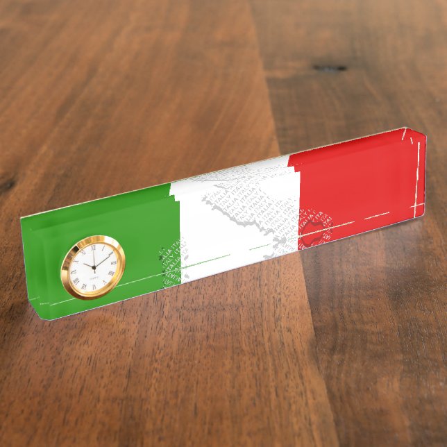 Porte-nom Drapeau italien (Taille)