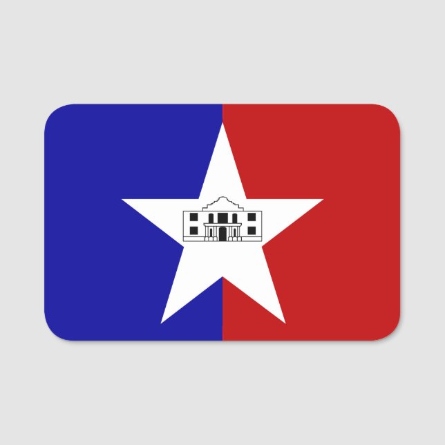 Porte-nom Drapeau patriotique avec drapeau de San Antonio (Devant)