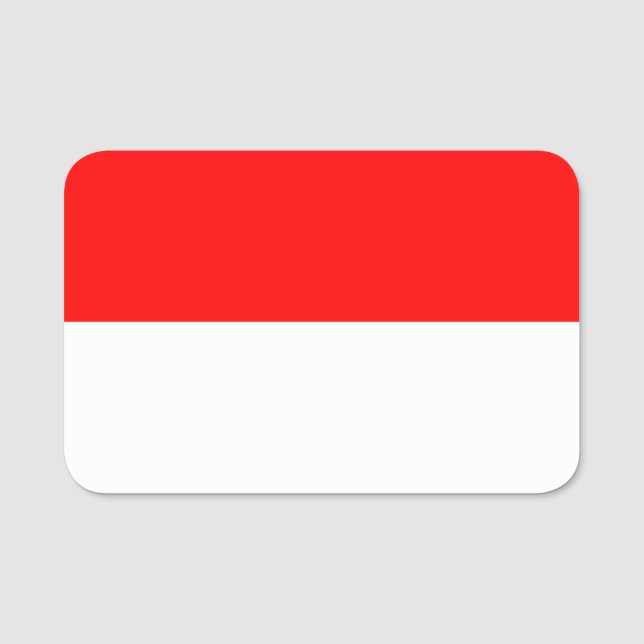 Porte-nom Drapeau patriotique avec drapeau d'Indonésie (Devant)