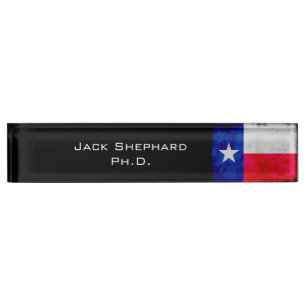 Porte-nom Drapeau patriotique grunge d'état du Texas