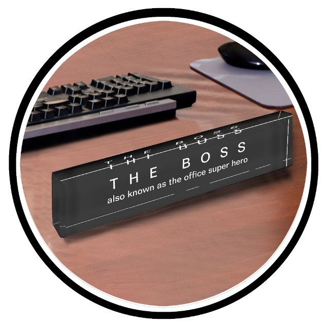 Porte-nom Drôle cadeau de chef de bureau (Créateur téléchargé)