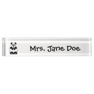 Porte-nom Drôle Pandamonium Panda Cartoon, Mignonne Pun Stre