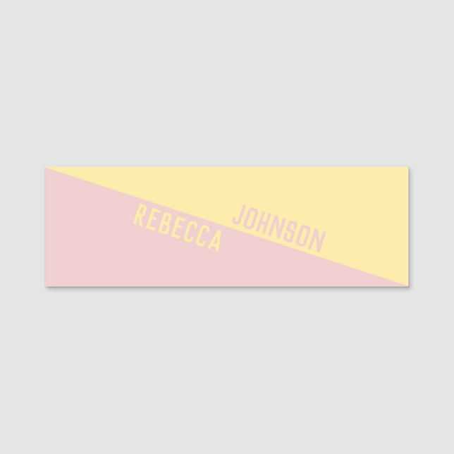 Porte-nom Duonton rose clair Punchy Pastel moderne (Devant)