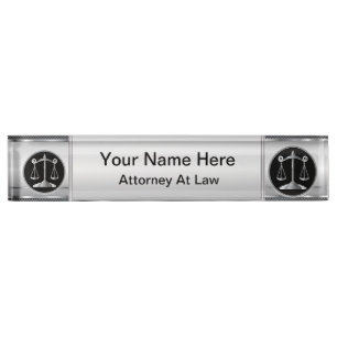 Porte-nom Échelles de la loi d'avocat de la justice