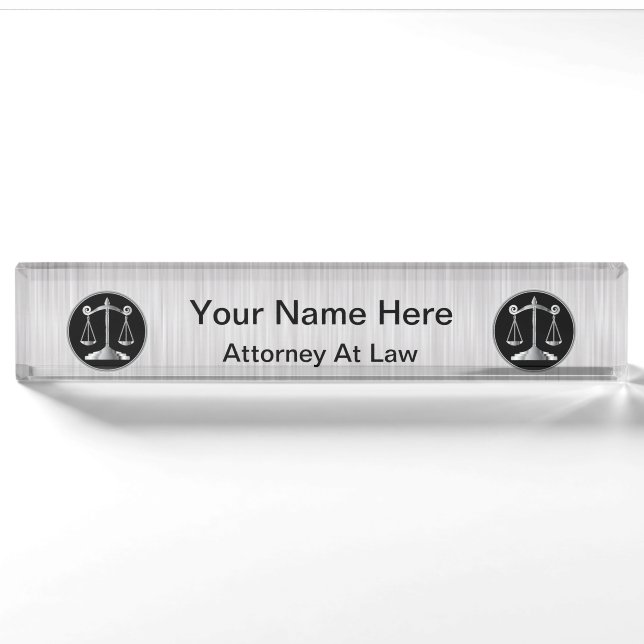 Porte-nom Échelles de la loi | de justice (Devant)