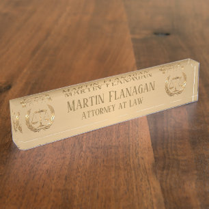 Porte-nom Échelles de mandataire d'or de justice