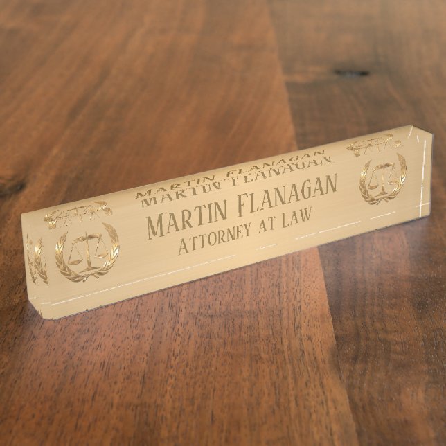 Porte-nom Échelles de mandataire d'or de justice (Taille)