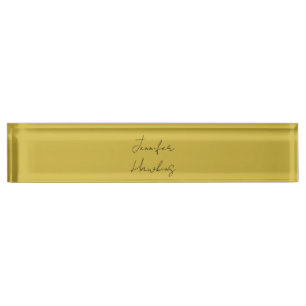Porte-nom Écriture manuscrite professionnelle couleur or