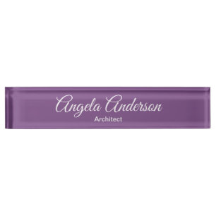 Porte-nom Écriture manuscrite Purple Professionnel Plain élé