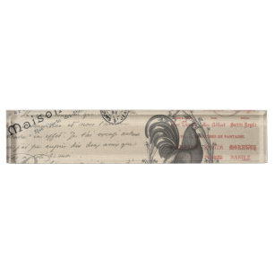 Porte-nom Écriture vintage de français Paris Typographie de