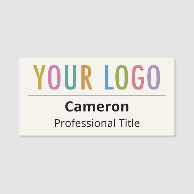 Porte-nom Ecru Business Name Balise Entreprise Logo Professi (Devant)
