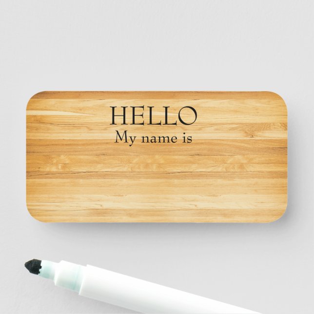 Porte-nom Effacement sec Réutilisable Hello Wood Rustique Pl (En situation)