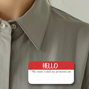 Porte-nom Effacer sec Bonjour Personnalisable Pronoun réutil