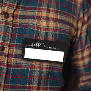 Porte-nom Effacer sec Hello Personnalisable Réutilisable