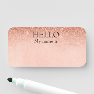Porte-nom Effacer sec Réutilisable Personnalisable Rose Or B
