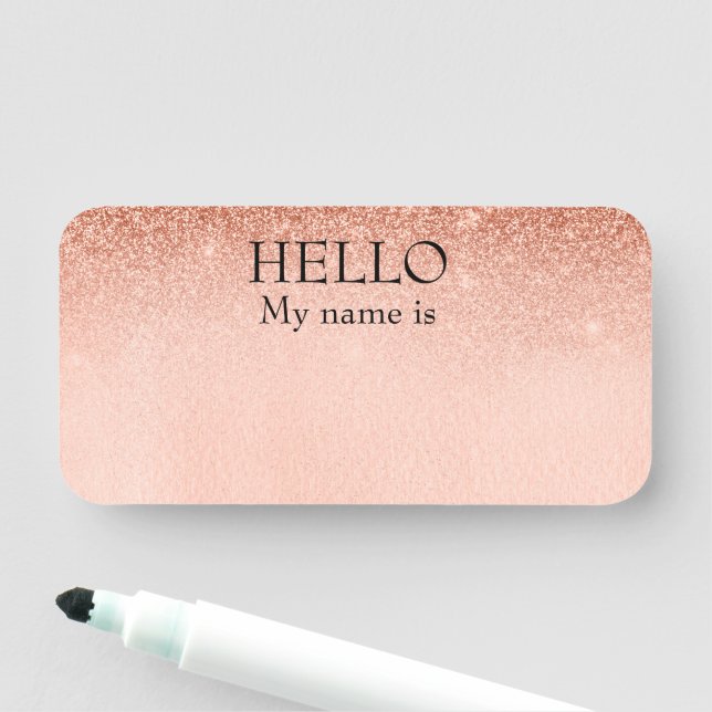 Porte-nom Effacer sec Réutilisable Personnalisable Rose Or B (En situation)