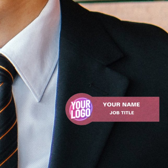 Porte-nom Élégance de l'entreprise : Maroon Nom de la broche (Créateur téléchargé)
