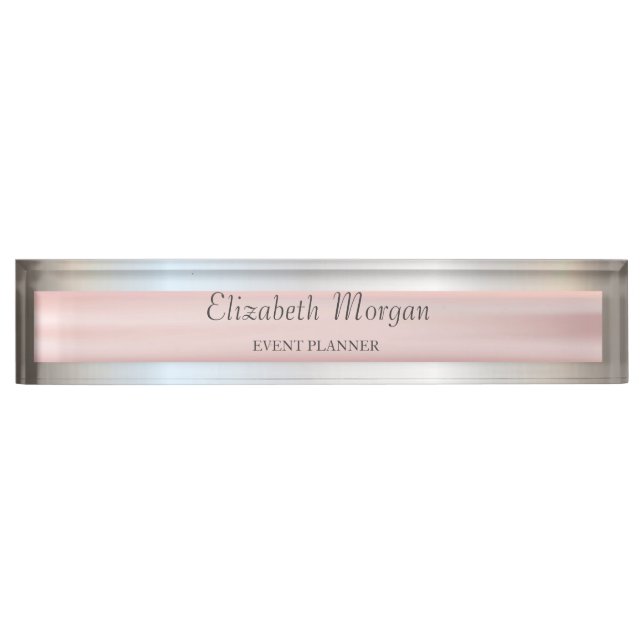 Porte-nom Élégant Argent Élégant, Bande (Devant)