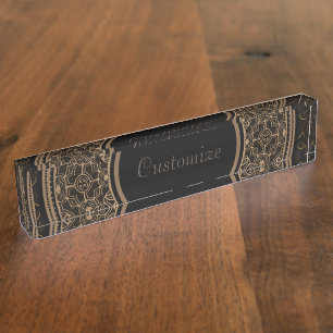 Porte-nom Elegant Black & Gold