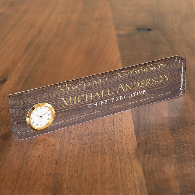 Porte-nom Élégant bureau personnalisé NOM Plaque Executive (Taille)