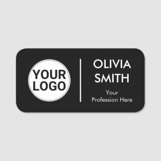 Porte-nom Elegant Dark Theme Simple Split in Half Employee