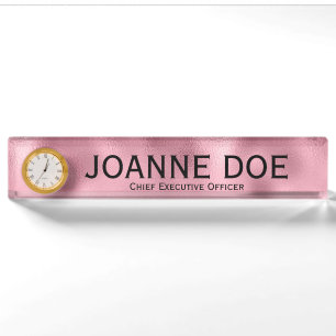 Porte-nom Élégant Directeur Général Pink