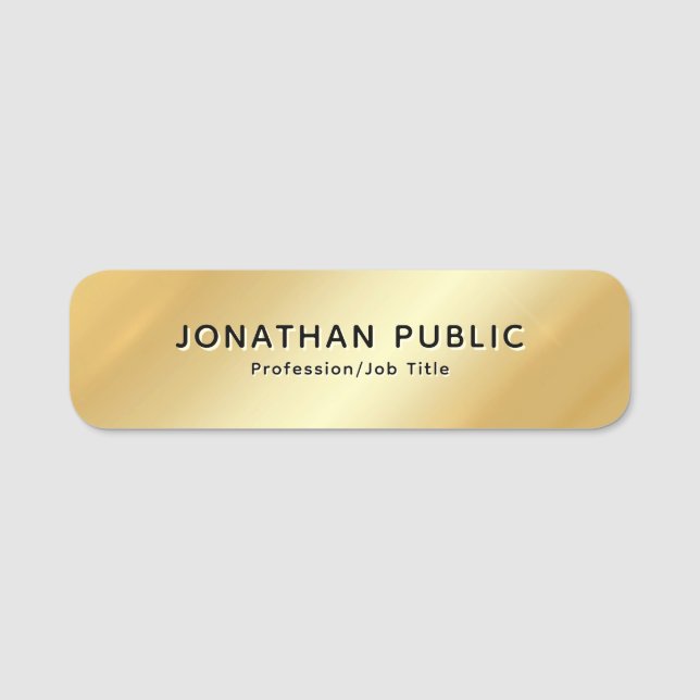 Porte-nom Elégant Faux Gold personnalisé look Meilleur (Devant)