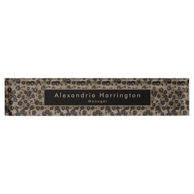 Porte-nom Élégant floral moderne acrylique nouveau cadeau em (Devant)