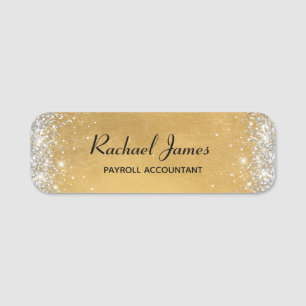 Porte-nom Élégant Glittery Soft Gold Foil Nom Balise