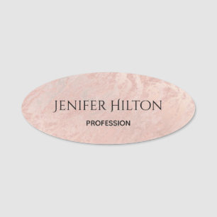 Porte-nom Élégant marbre d'or rose moderne et chic