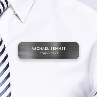 Porte-nom Élégant Métal Noir Professionnel Entreprise