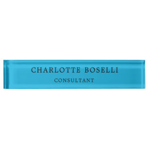 Porte-nom Élégant minimaliste classique bleu professionnel