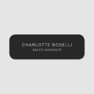 Porte-nom Élégant minimaliste professionnel noir et blanc
