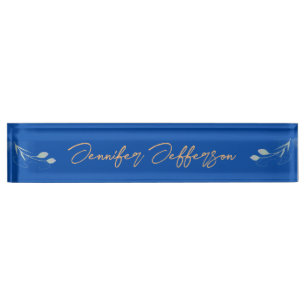 Porte-nom Élégant Moderne Calligraphie Nom Professionnel Ble