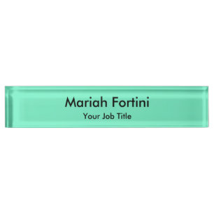Porte-nom Élégant moderne minimaliste Nom bleu vert