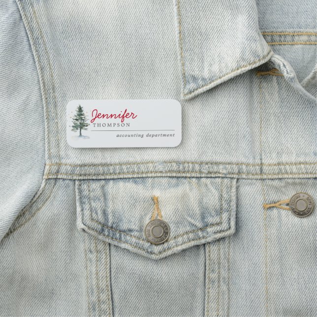 Porte-nom Élégant Noël Arbres Bois Fête de Noël (En situation)