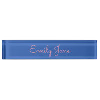 Élégant nom de script minimaliste bleu rose esthét