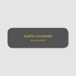 Porte-nom Elégant Plain Style Or Couleur Noir Nom Personnali