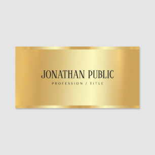 Porte-nom Élégant Professionnel Personnalisé Faux Modèle Or