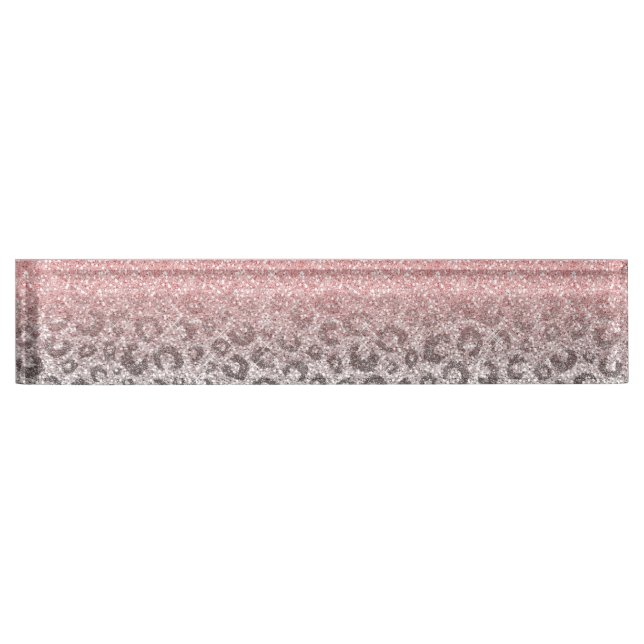 Porte-nom Élégant Rose Gold Parties scintillant Empreinte de (Devant)