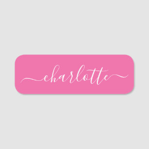 Porte-nom Élégant Script Nom moderne Personnalisé Hot Rose