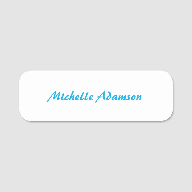 Porte-nom Élégant style rétro Ciel bleu blanc (Devant)