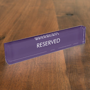 Porte-nom Élégant violet violet violet nom personnalisé t